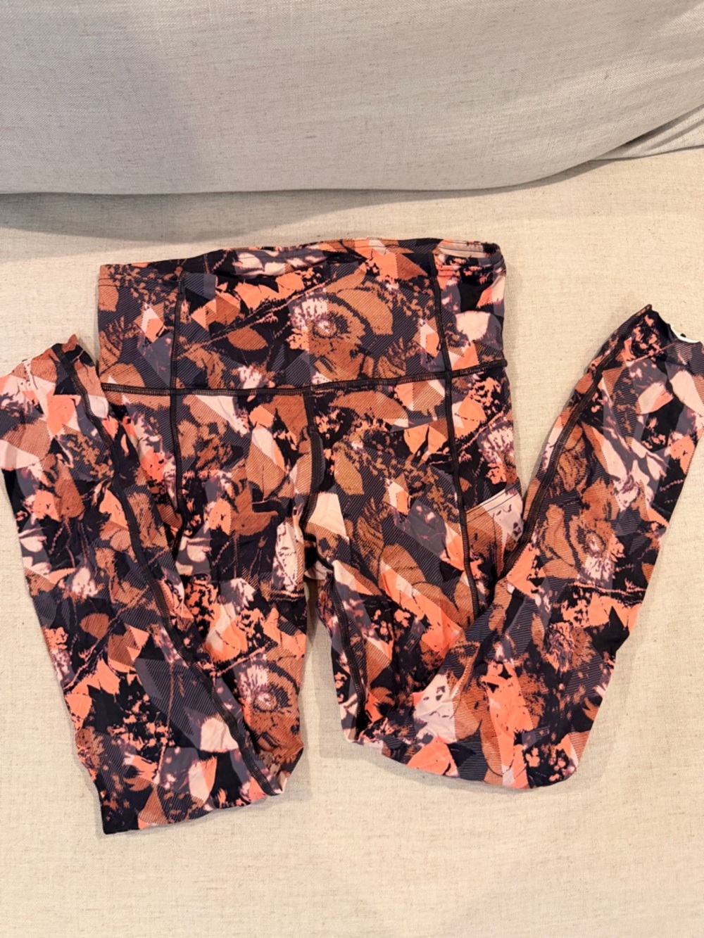 Lululemon Printed Leggings Coral Pink Floral